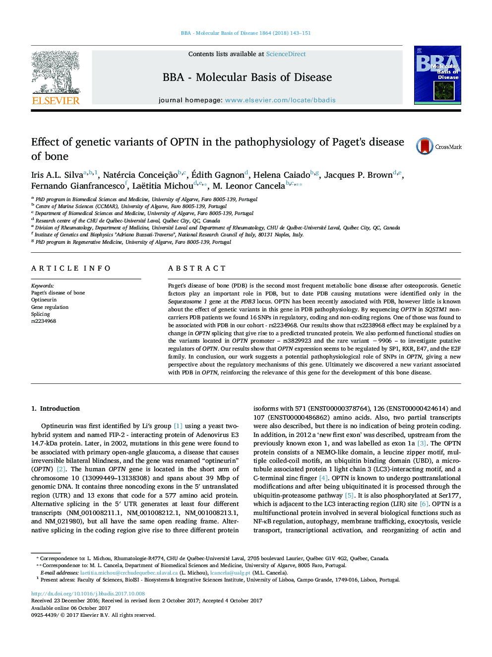 Effect of genetic variants of OPTN in the pathophysiology of Paget's disease of bone