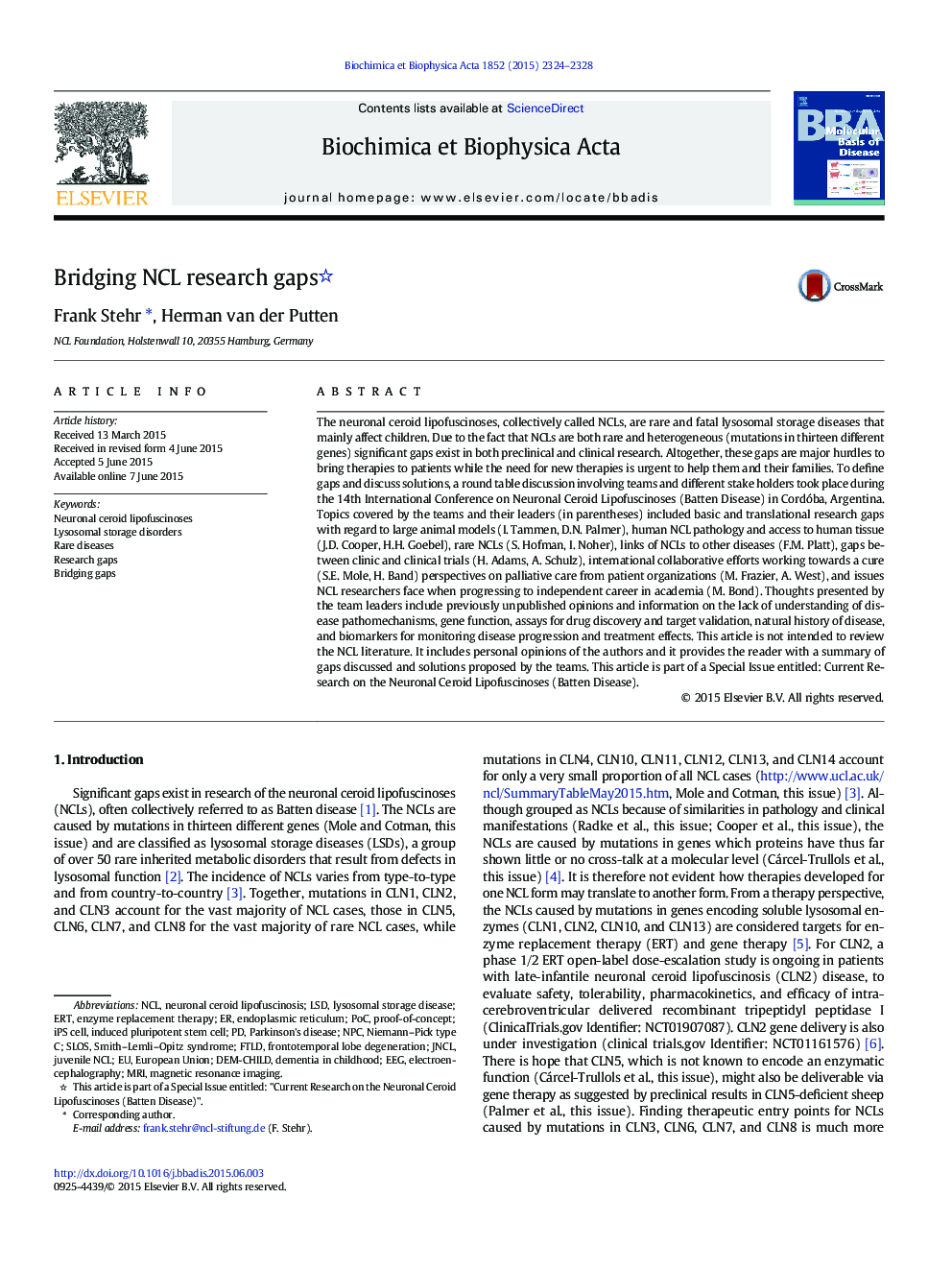 Bridging NCL research gaps