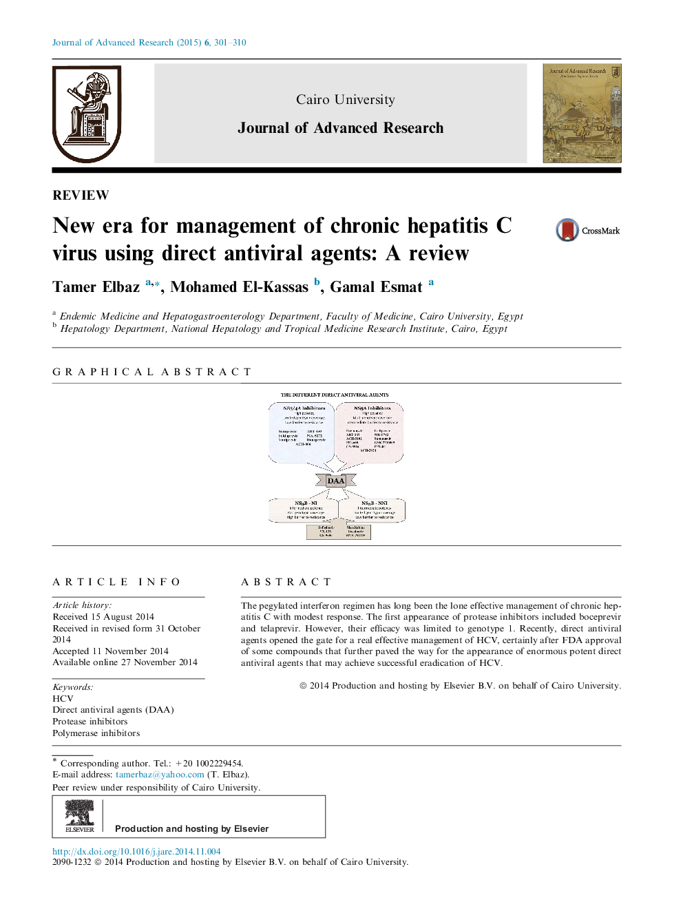 New era for management of chronic hepatitis C virus using direct antiviral agents: A review 