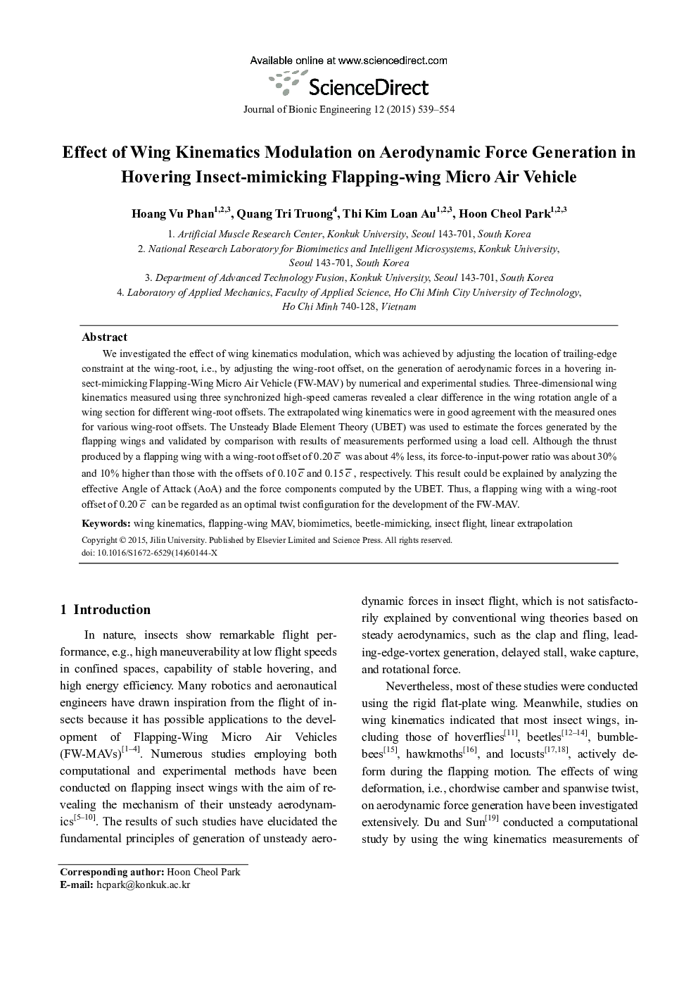 Effect of Wing Kinematics Modulation on Aerodynamic Force Generation in Hovering Insect-mimicking Flapping-wing Micro Air Vehicle