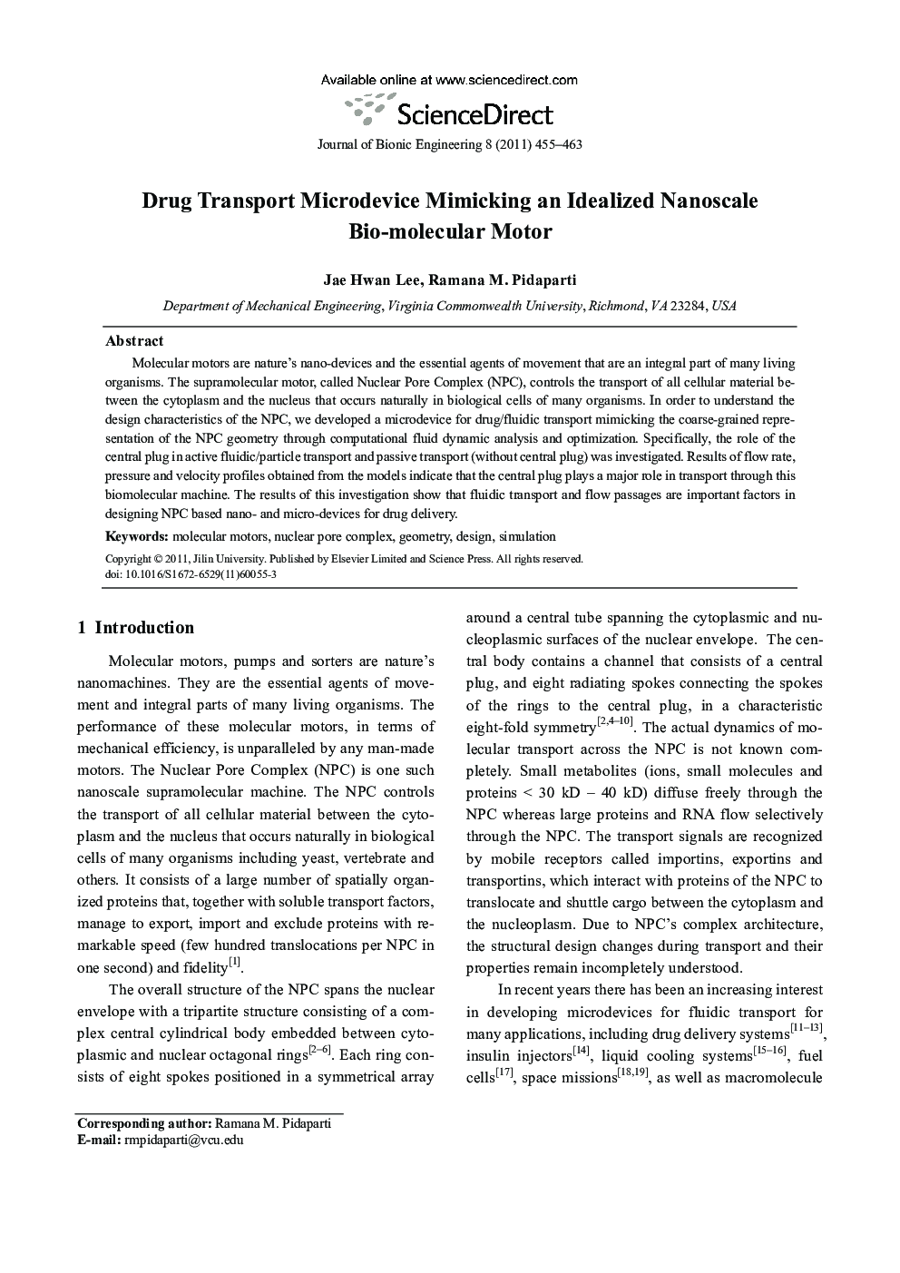 Drug Transport Microdevice Mimicking an Idealized Nanoscale Bio-molecular Motor
