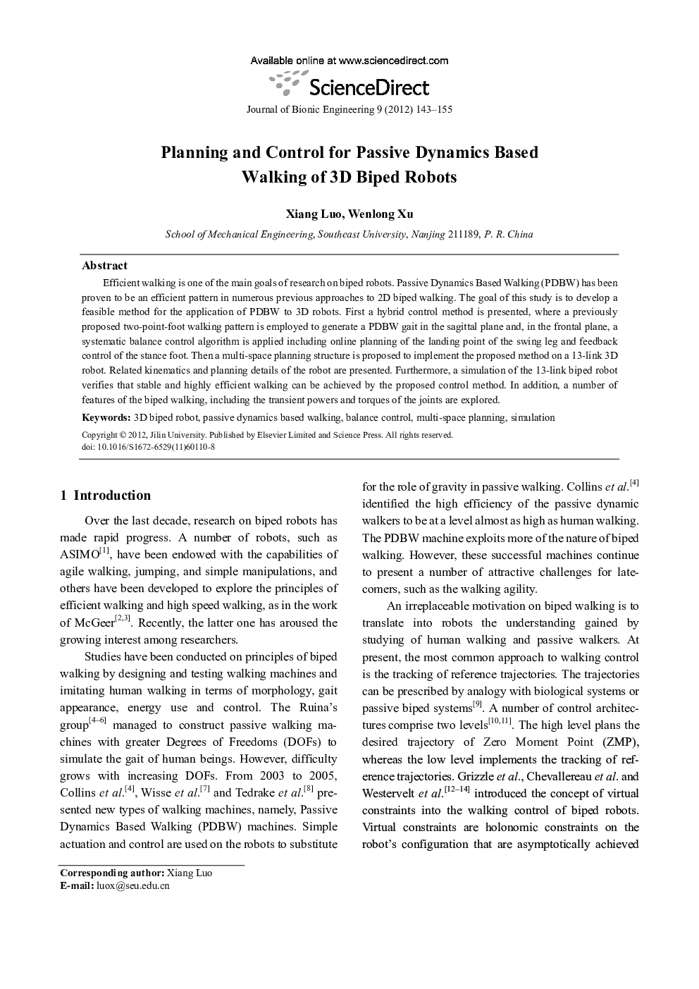 Planning and Control for Passive Dynamics Based Walking of 3D Biped Robots