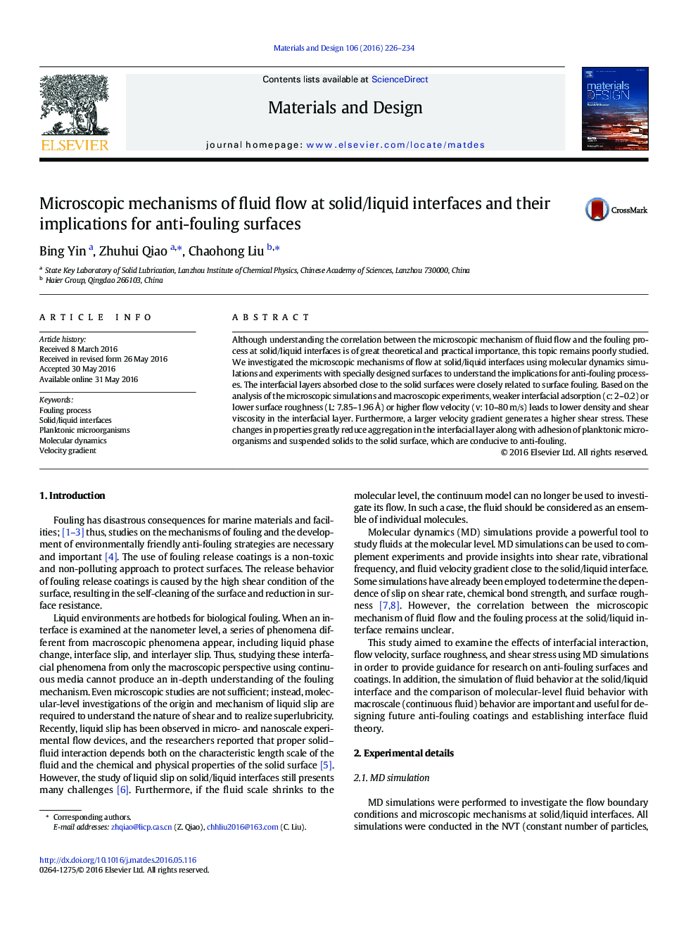 Microscopic mechanisms of fluid flow at solid/liquid interfaces and their implications for anti-fouling surfaces