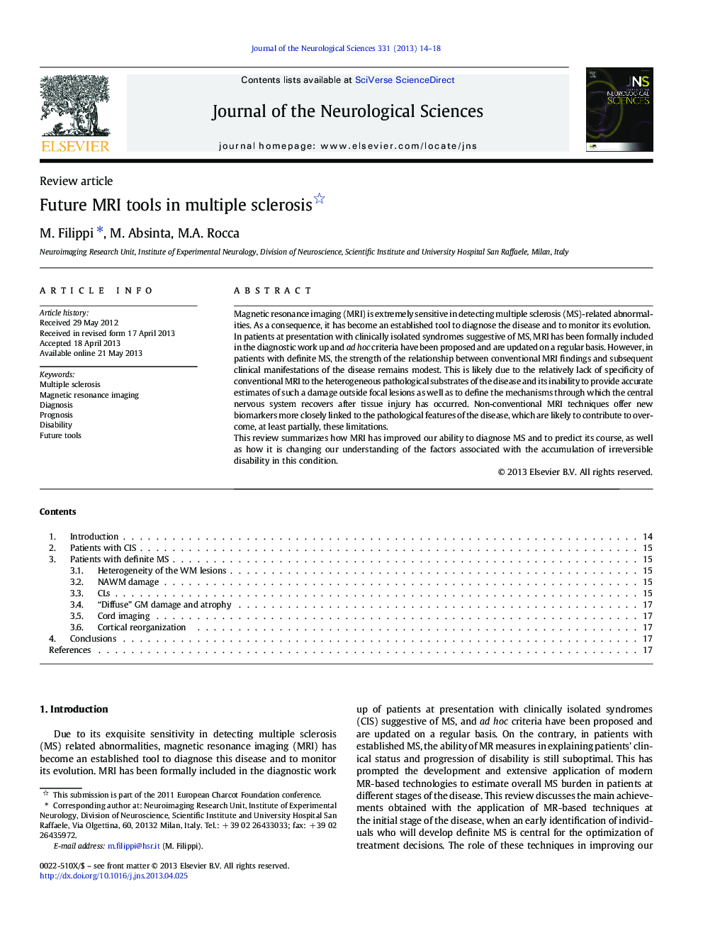 Future MRI tools in multiple sclerosis