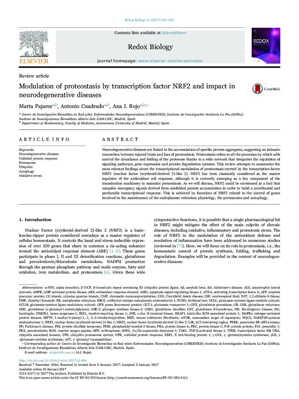 Modulation of proteostasis by transcription factor NRF2 and impact in neurodegenerative diseases