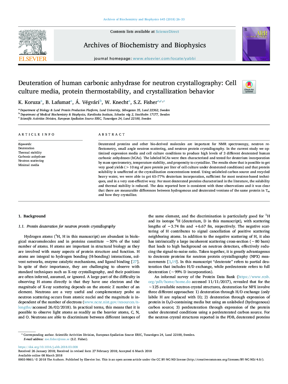 Deuteration of human carbonic anhydrase for neutron crystallography: Cell culture media, protein thermostability, and crystallization behavior