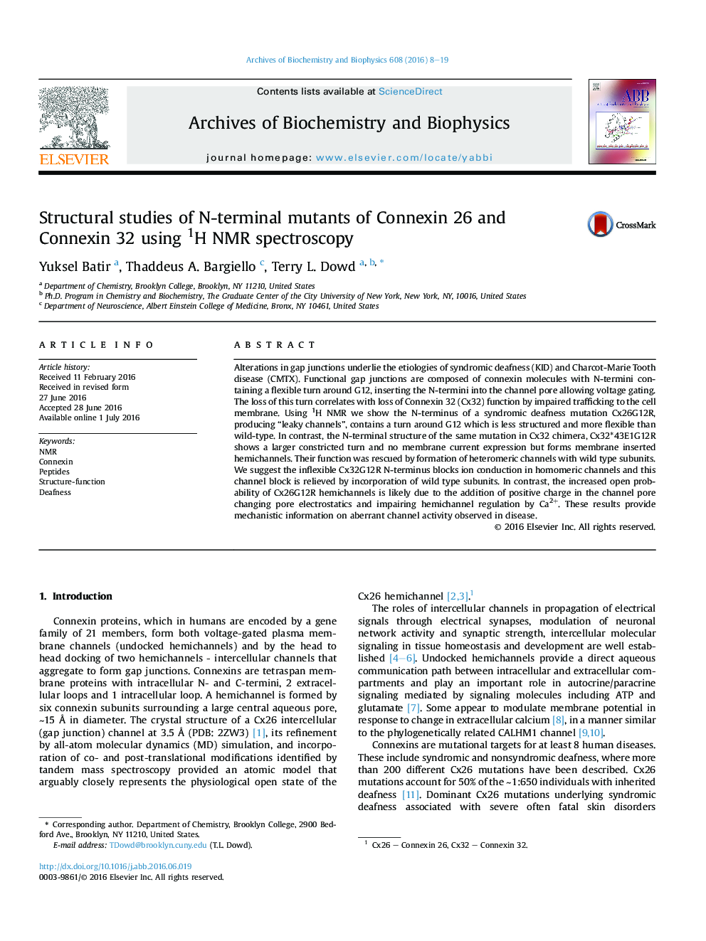 Structural studies of N-terminal mutants of Connexin 26 and Connexin 32 using 1H NMR spectroscopy