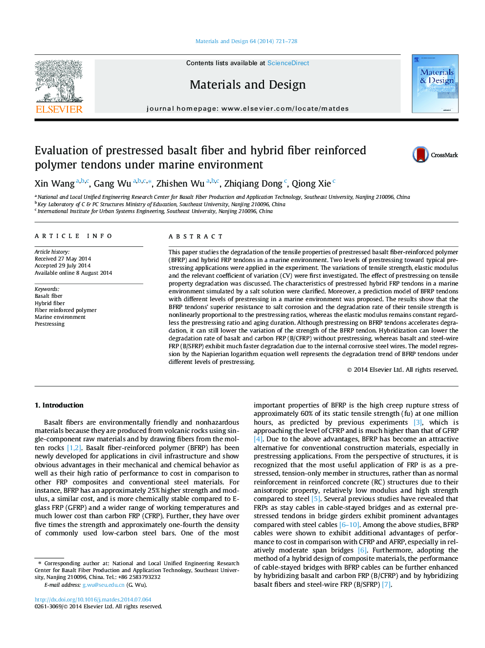ارزیابی تاندونهای پلیمری تقویت شده فیبر بر پایه فیبرهای بازالت و هیبرید در محیط دریایی 