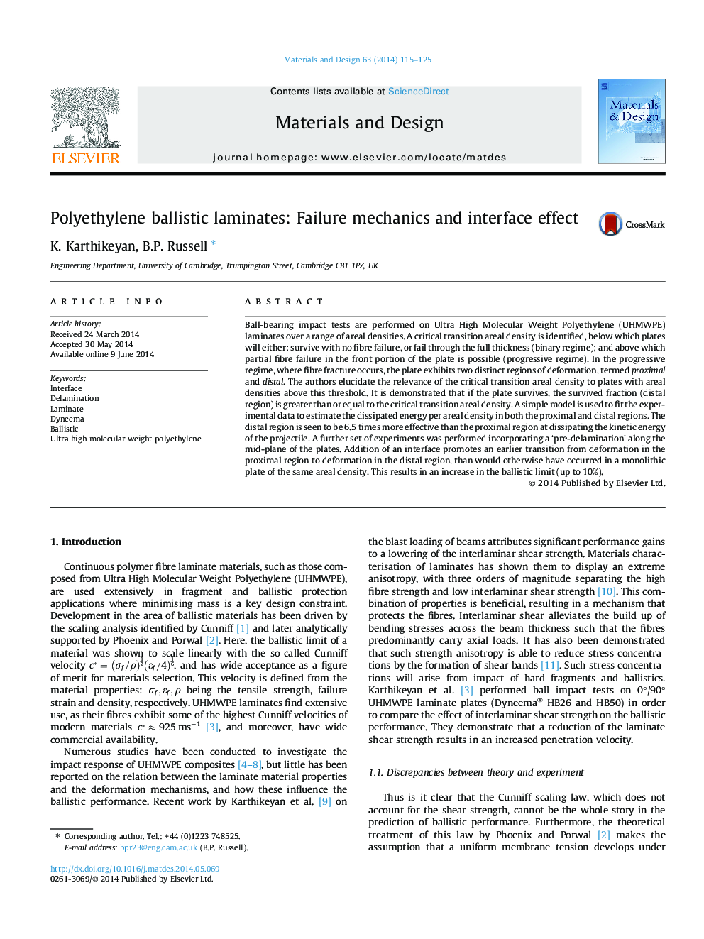 Polyethylene ballistic laminates: Failure mechanics and interface effect