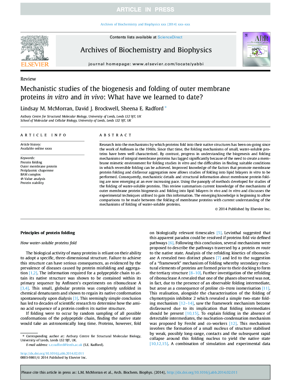 Mechanistic studies of the biogenesis and folding of outer membrane proteins in vitro and in vivo: What have we learned to date?