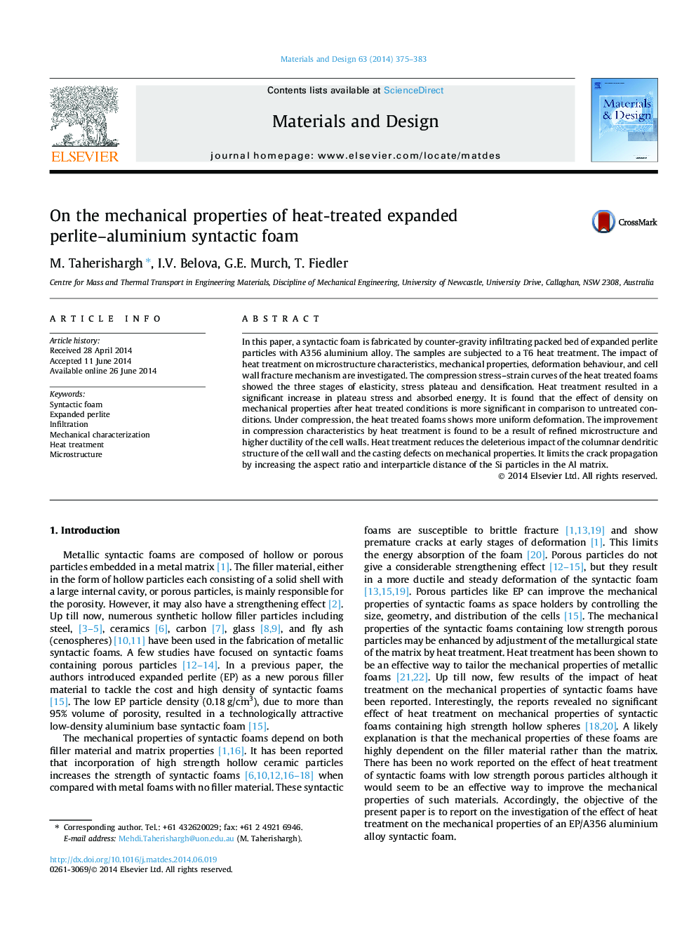 On the mechanical properties of heat-treated expanded perlite-aluminium syntactic foam