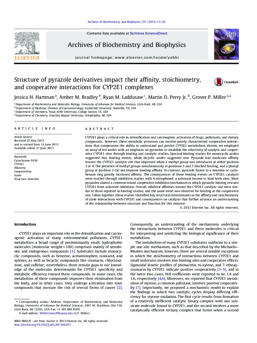 Structure of pyrazole derivatives impact their affinity, stoichiometry, and cooperative interactions for CYP2E1 complexes