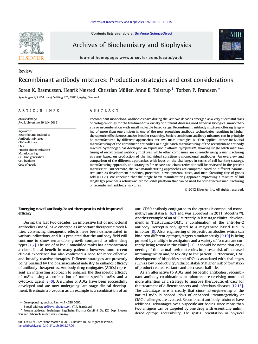 Recombinant antibody mixtures: Production strategies and cost considerations