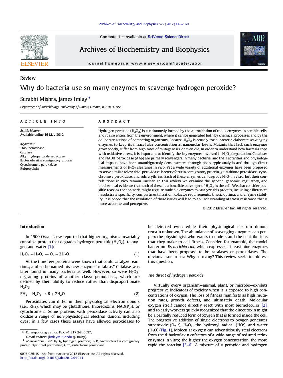 Why do bacteria use so many enzymes to scavenge hydrogen peroxide?