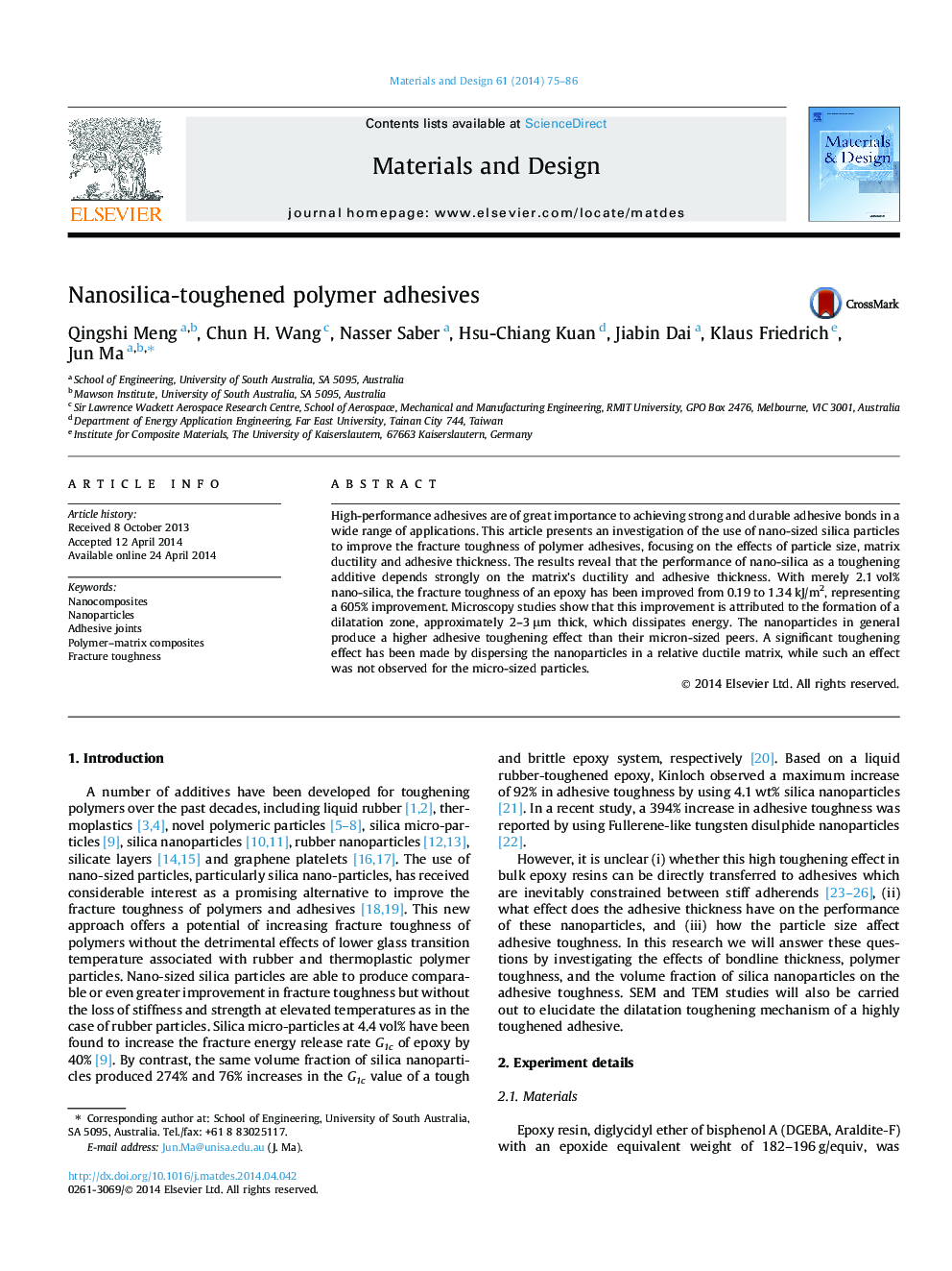 Nanosilica-toughened polymer adhesives