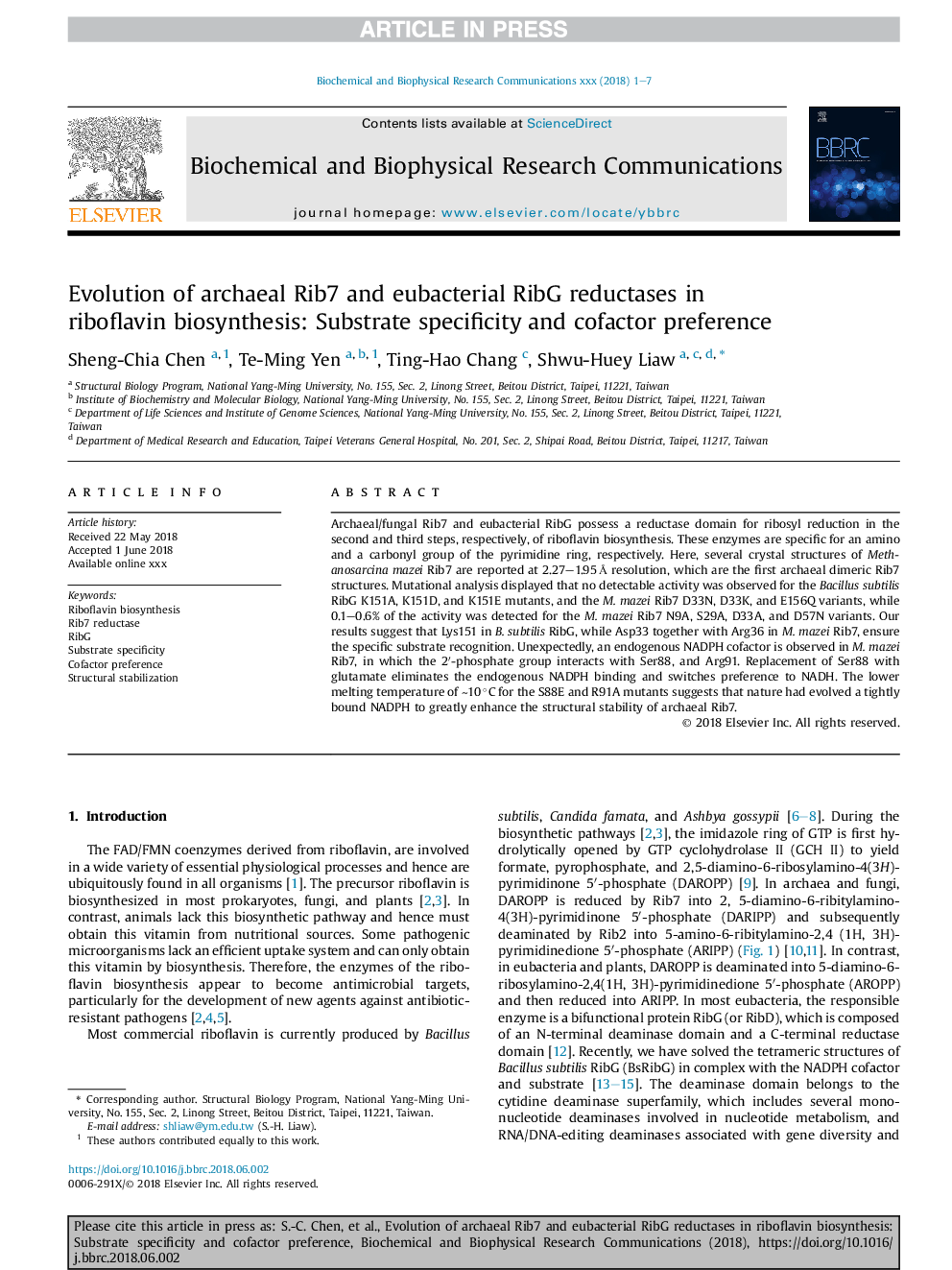 Evolution of archaeal Rib7 and eubacterial RibG reductases in riboflavin biosynthesis: Substrate specificity and cofactor preference