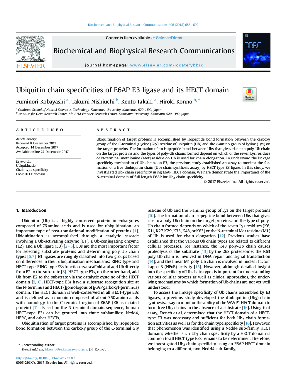 Ubiquitin chain specificities of E6AP E3 ligase and its HECT domain