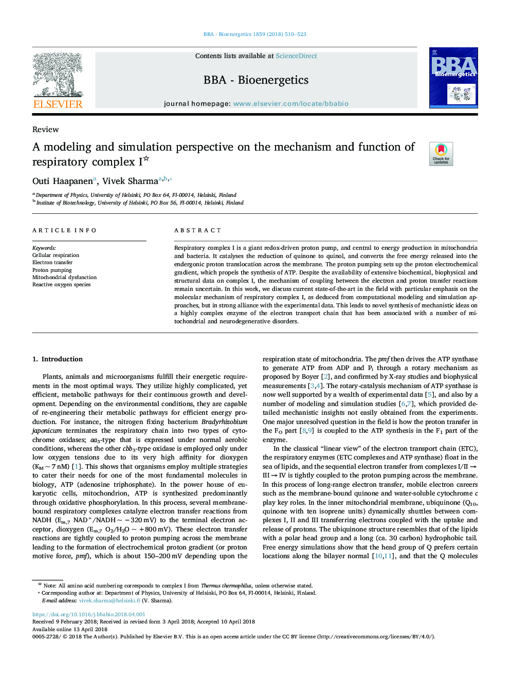 A modeling and simulation perspective on the mechanism and function of respiratory complex I