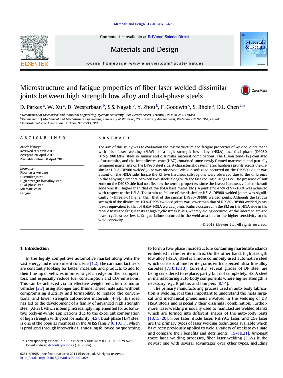 Microstructure and fatigue properties of fiber laser welded dissimilar joints between high strength low alloy and dual-phase steels