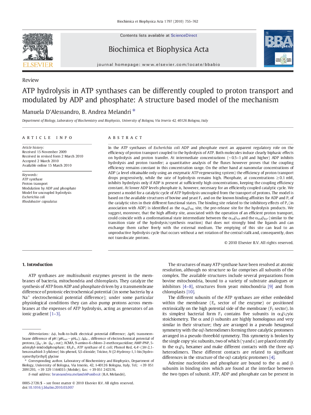 ATP hydrolysis in ATP synthases can be differently coupled to proton transport and modulated by ADP and phosphate: A structure based model of the mechanism