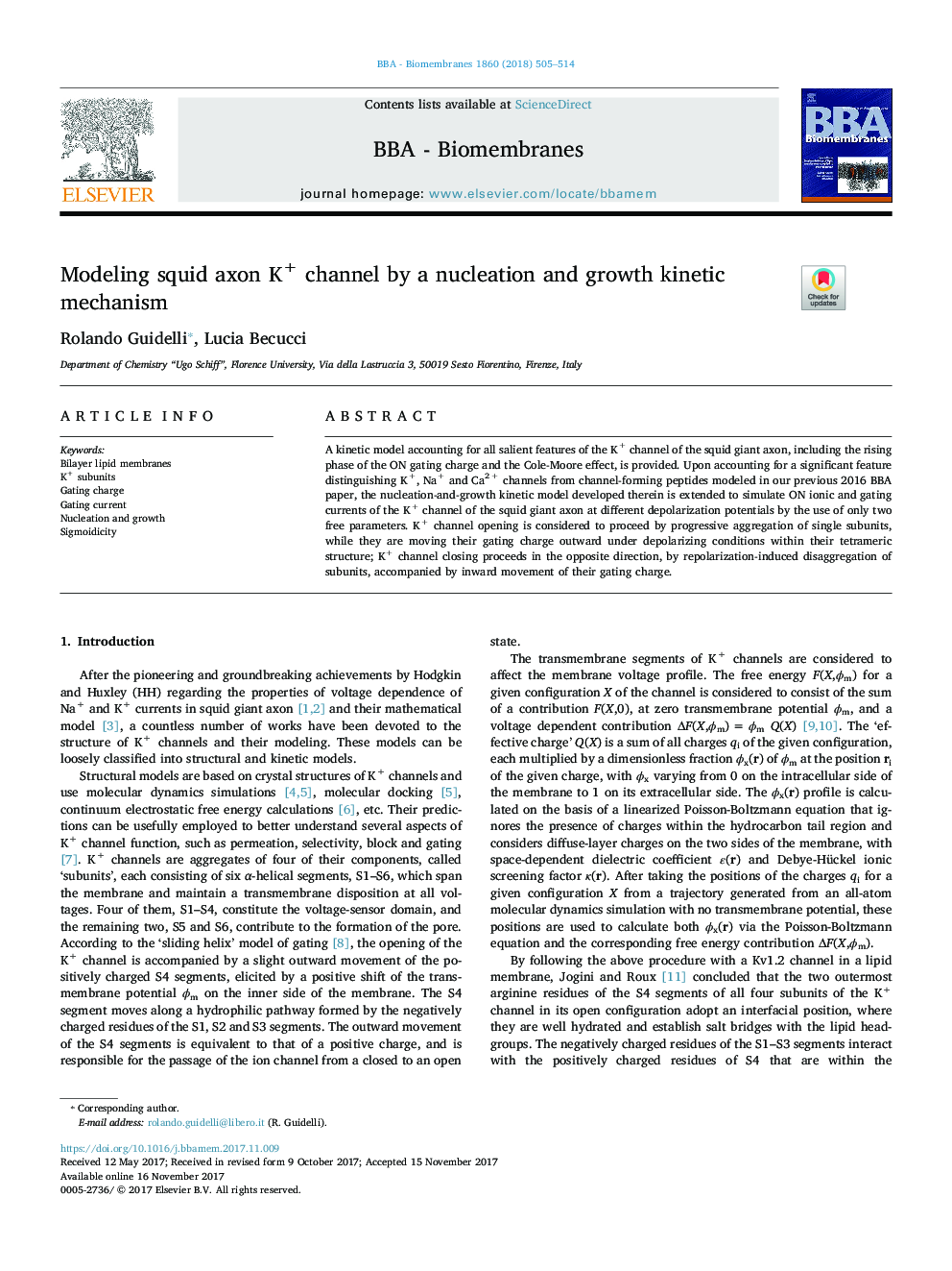 Modeling squid axon K+ channel by a nucleation and growth kinetic mechanism