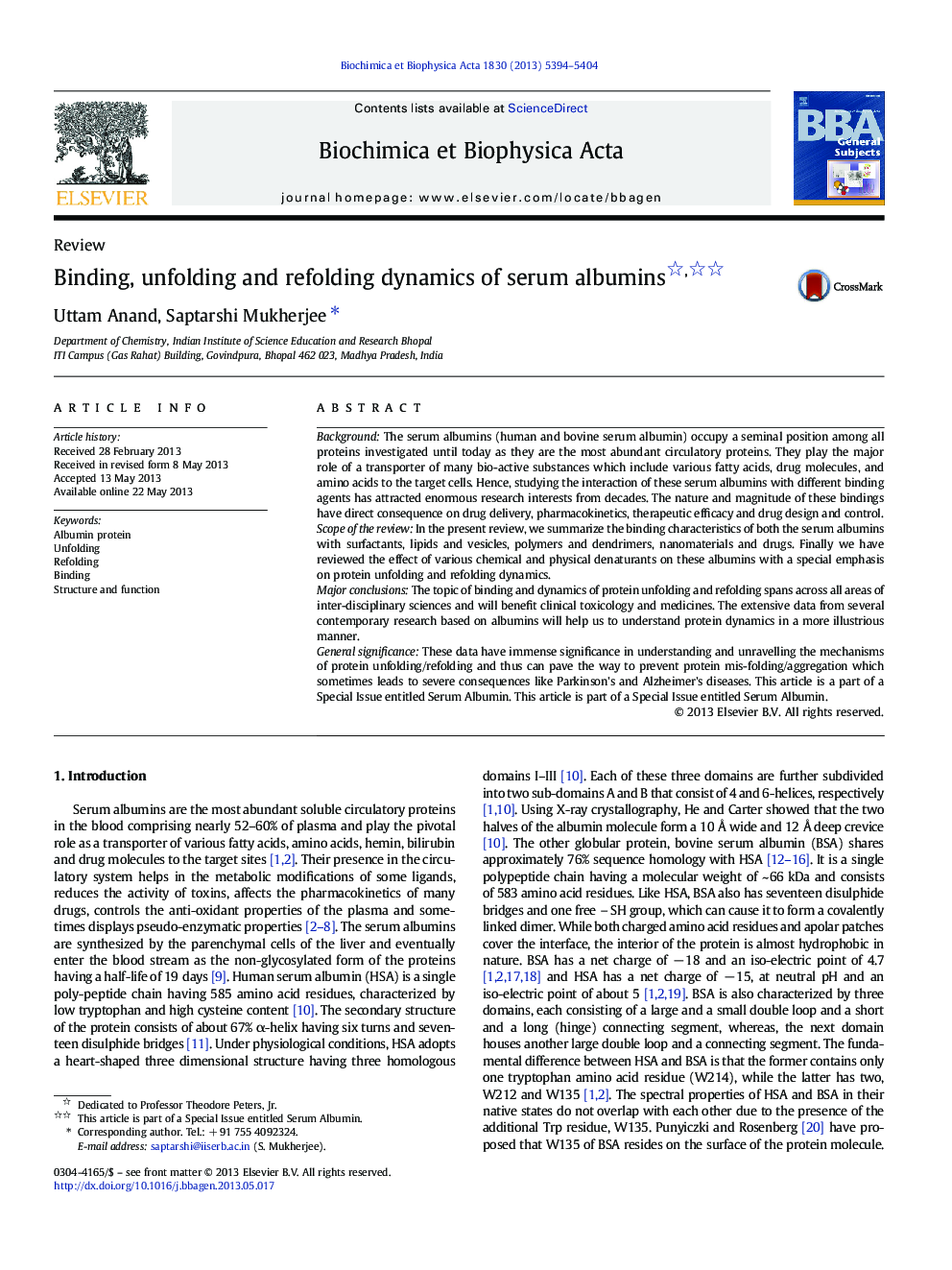 Binding, unfolding and refolding dynamics of serum albumins