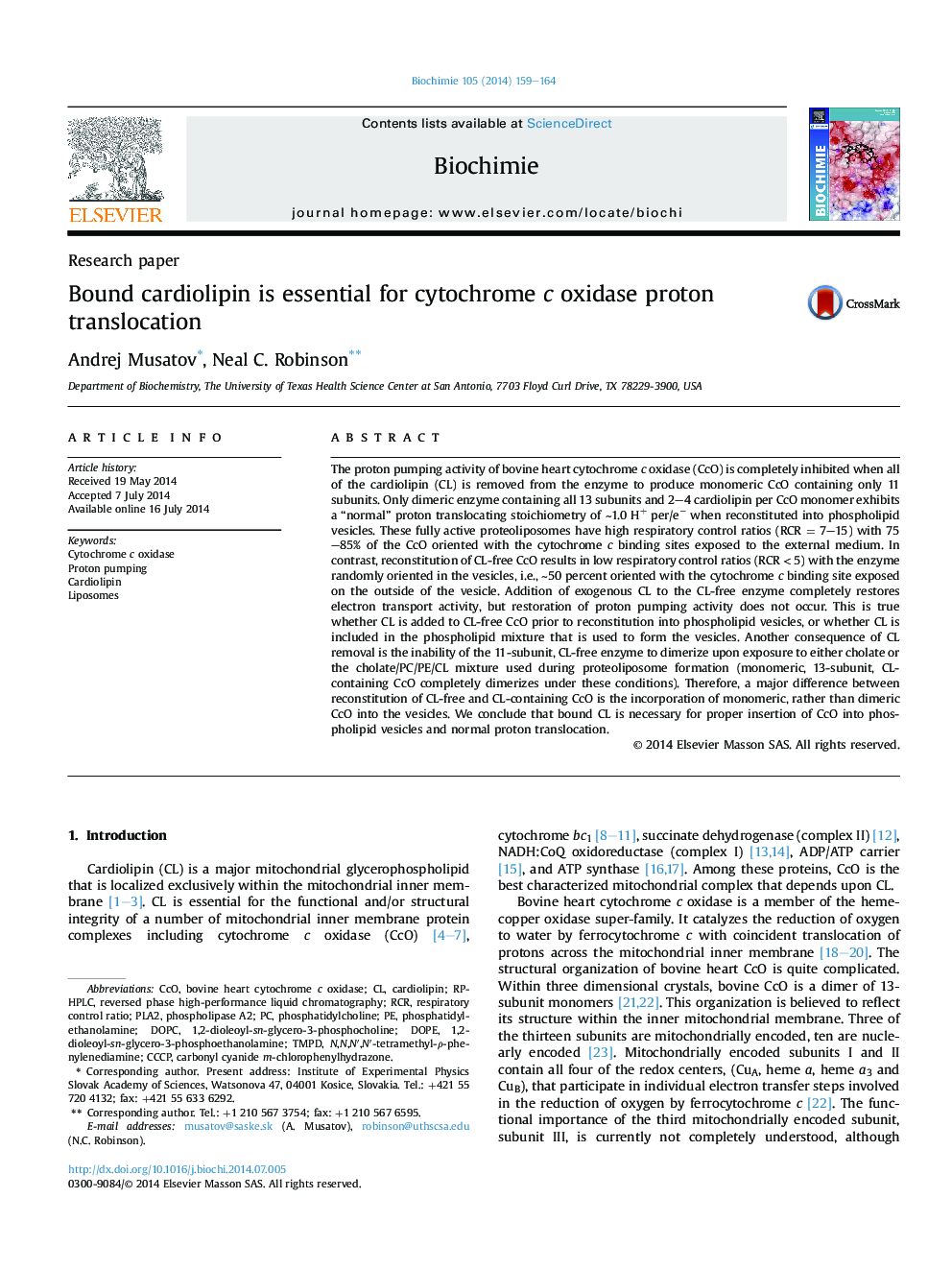 Bound cardiolipin is essential for cytochrome c oxidase proton translocation