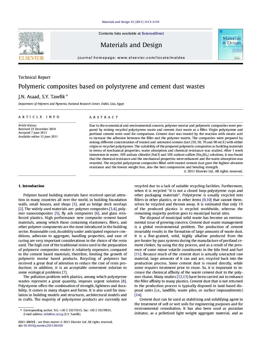 Polymeric composites based on polystyrene and cement dust wastes