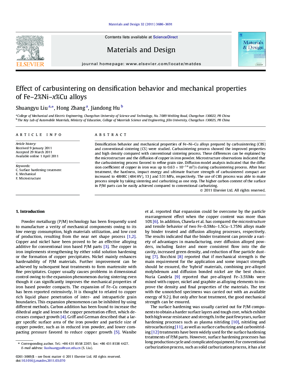 Effect of carbusintering on densification behavior and mechanical properties of Fe–2%Ni–x%Cu alloys