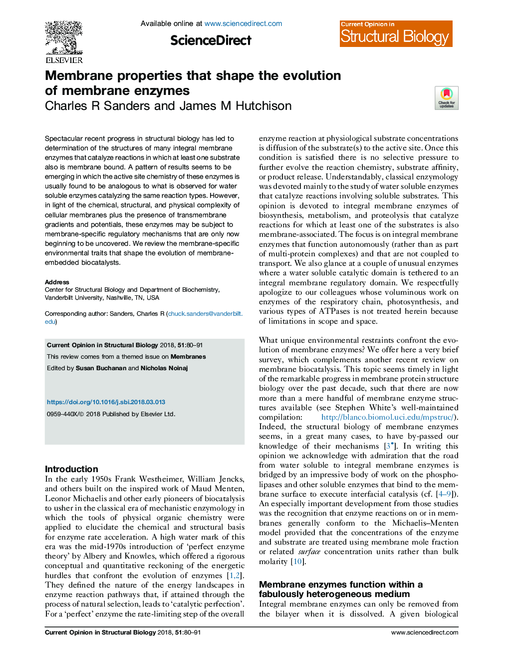 Membrane properties that shape the evolution of membrane enzymes