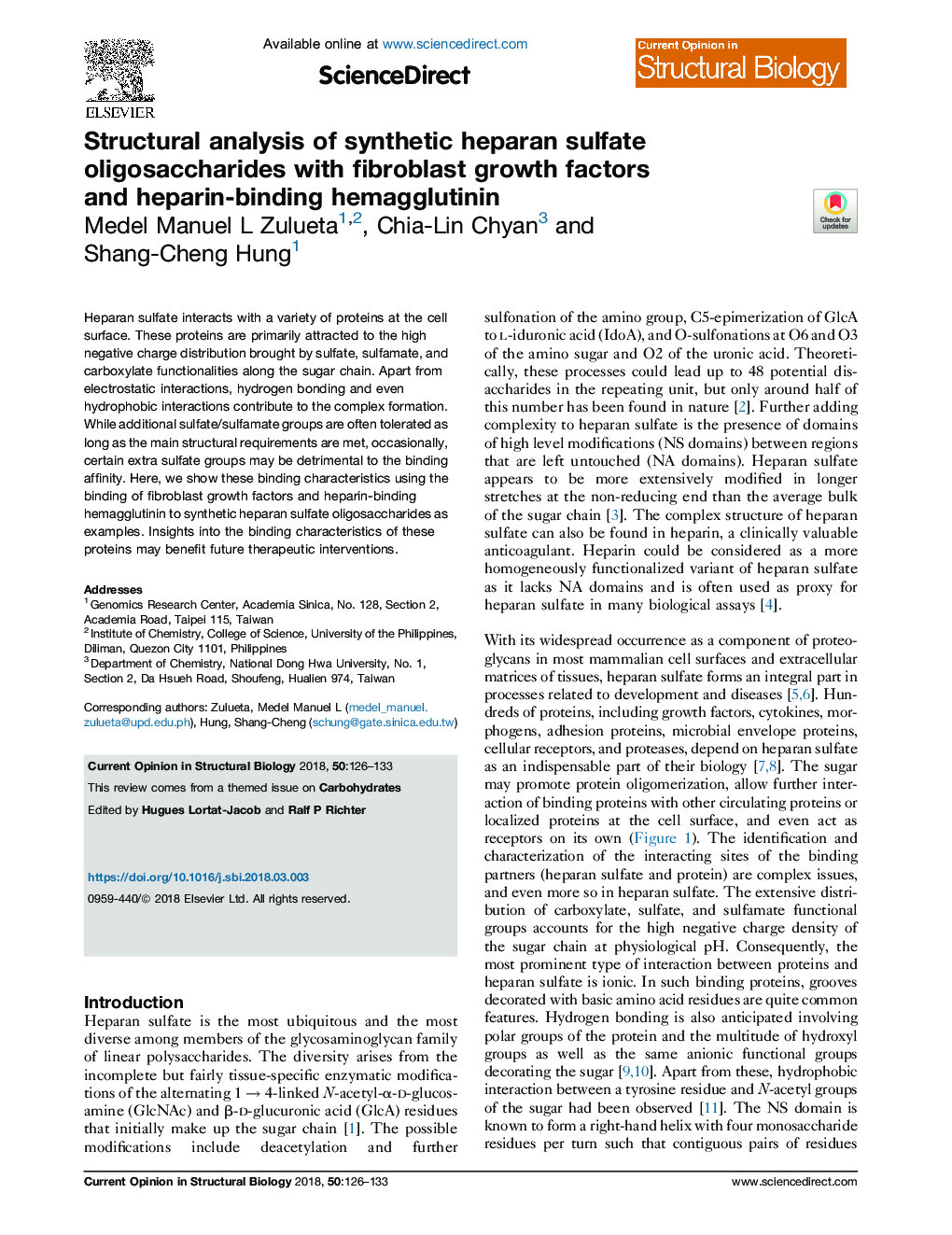 Structural analysis of synthetic heparan sulfate oligosaccharides with fibroblast growth factors and heparin-binding hemagglutinin