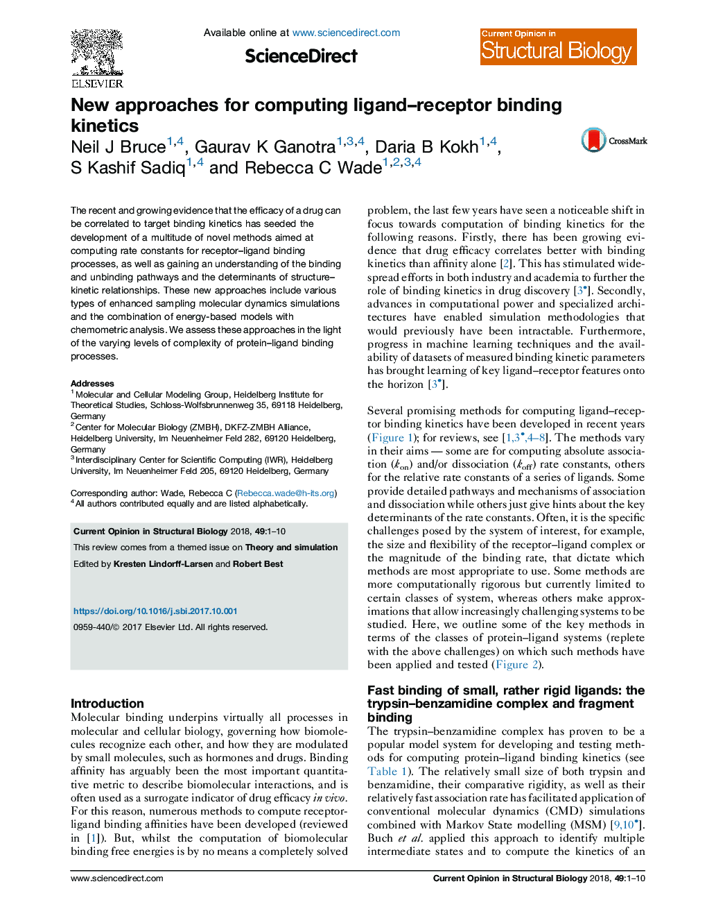 New approaches for computing ligand-receptor binding kinetics