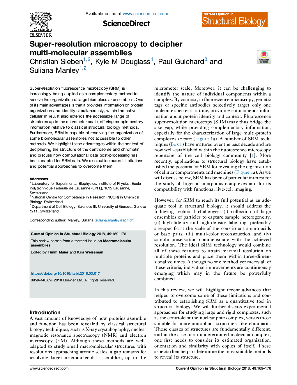 Super-resolution microscopy to decipher multi-molecular assemblies