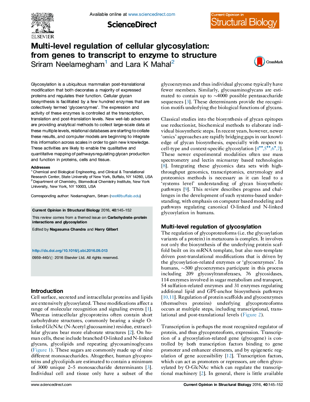 Multi-level regulation of cellular glycosylation: from genes to transcript to enzyme to structure