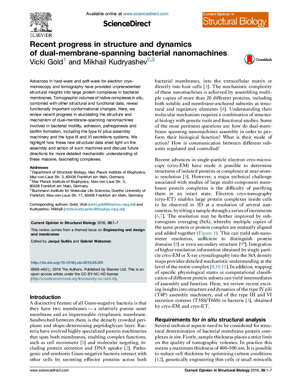 Recent progress in structure and dynamics of dual-membrane-spanning bacterial nanomachines