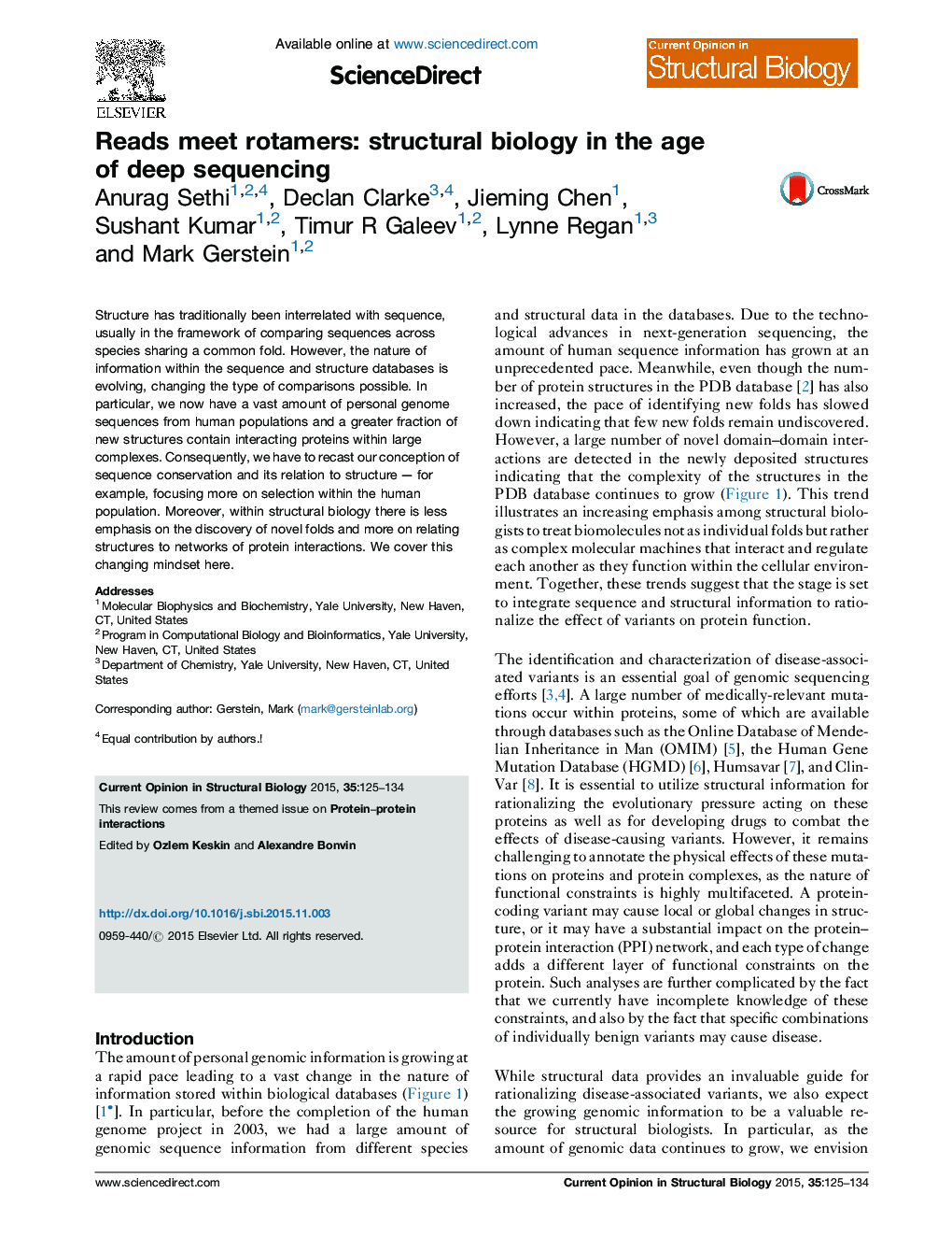 Reads meet rotamers: structural biology in the age of deep sequencing