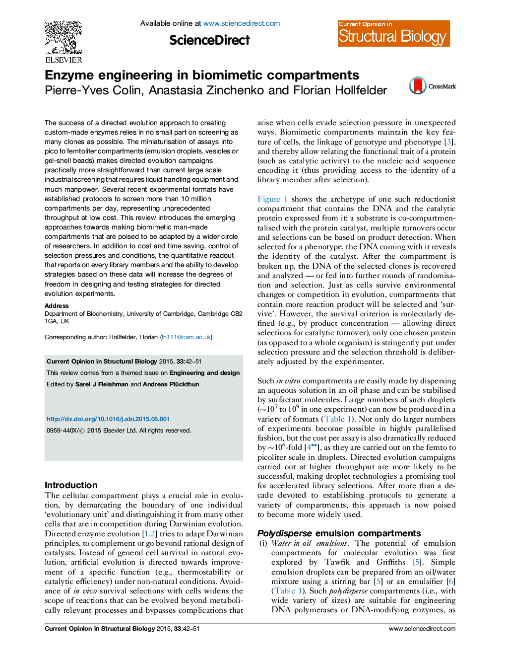 Enzyme engineering in biomimetic compartments