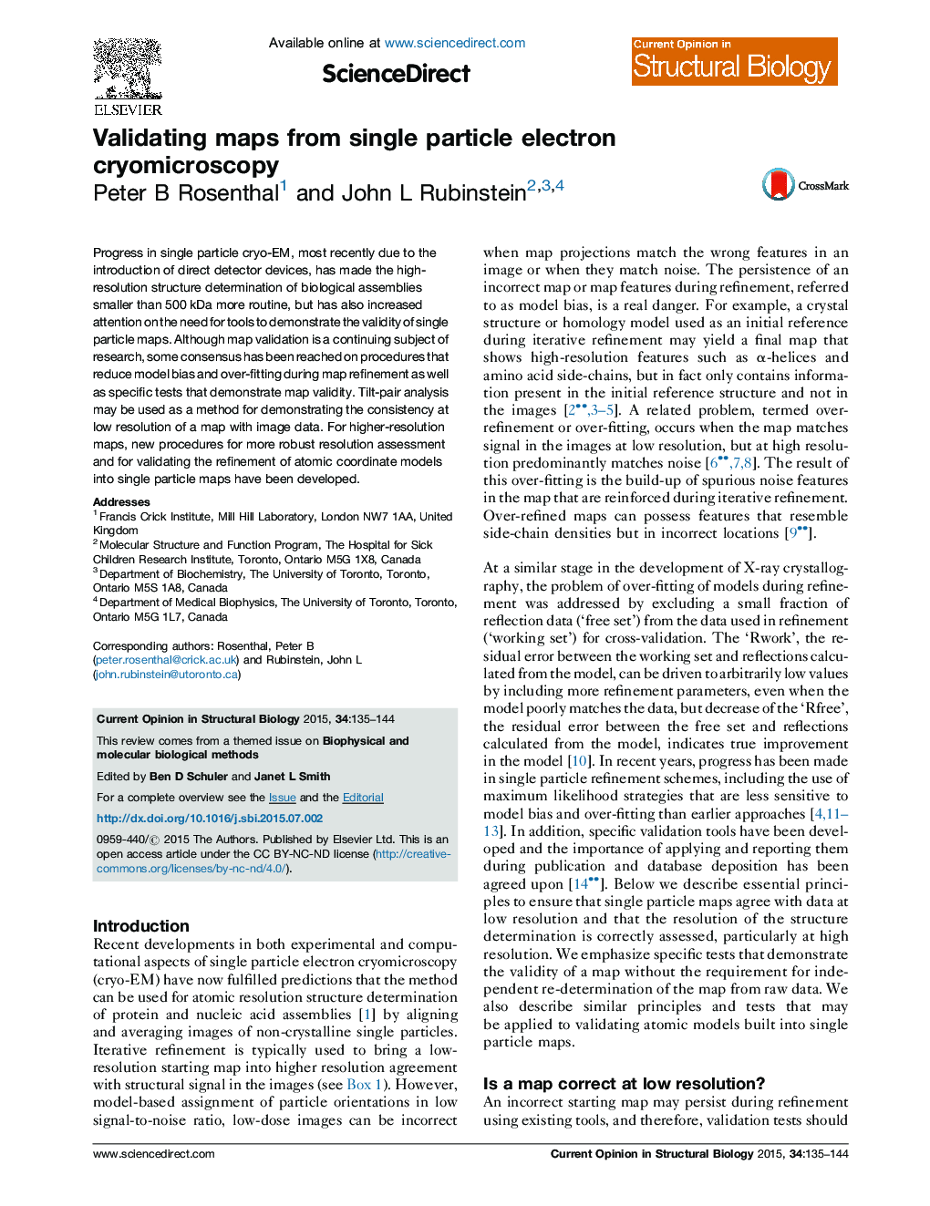 Validating maps from single particle electron cryomicroscopy