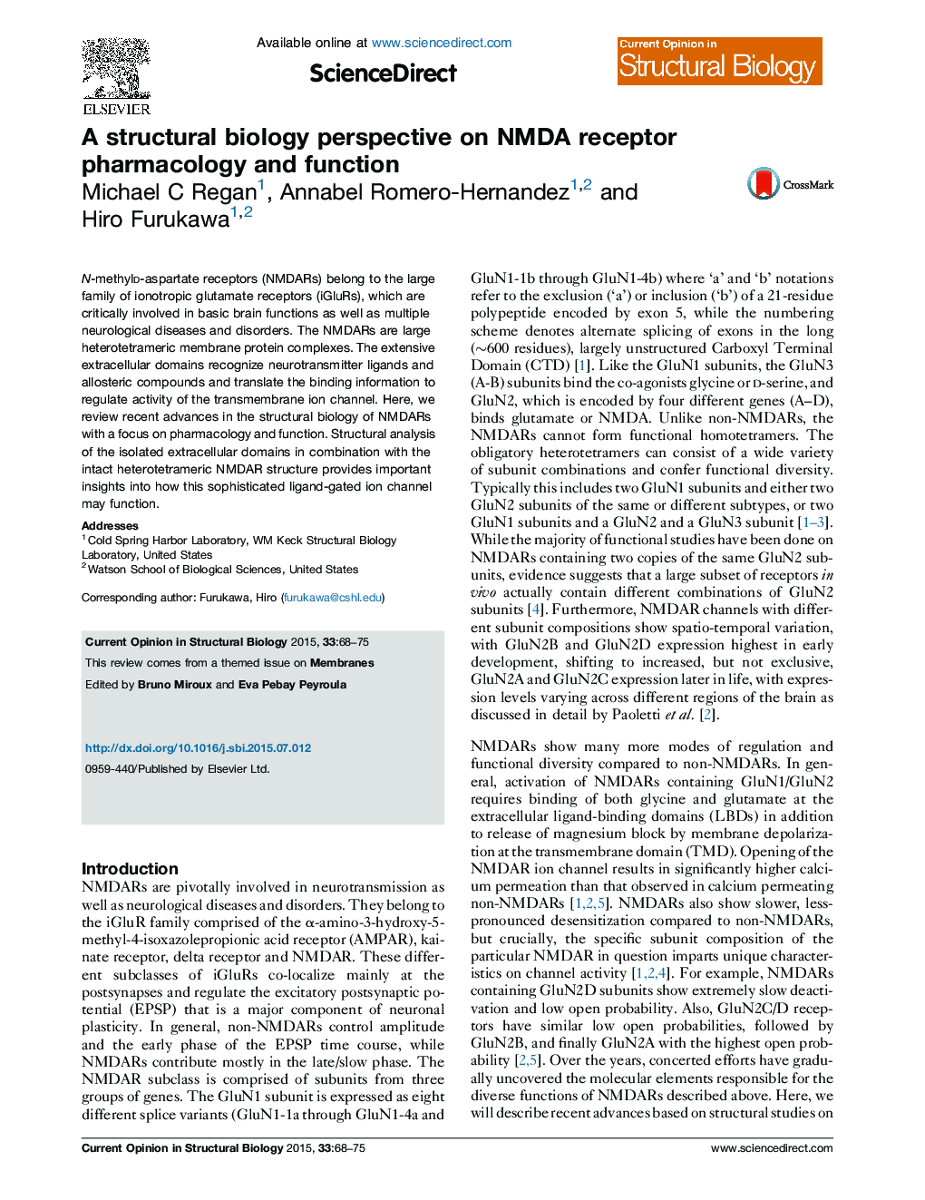 A structural biology perspective on NMDA receptor pharmacology and function