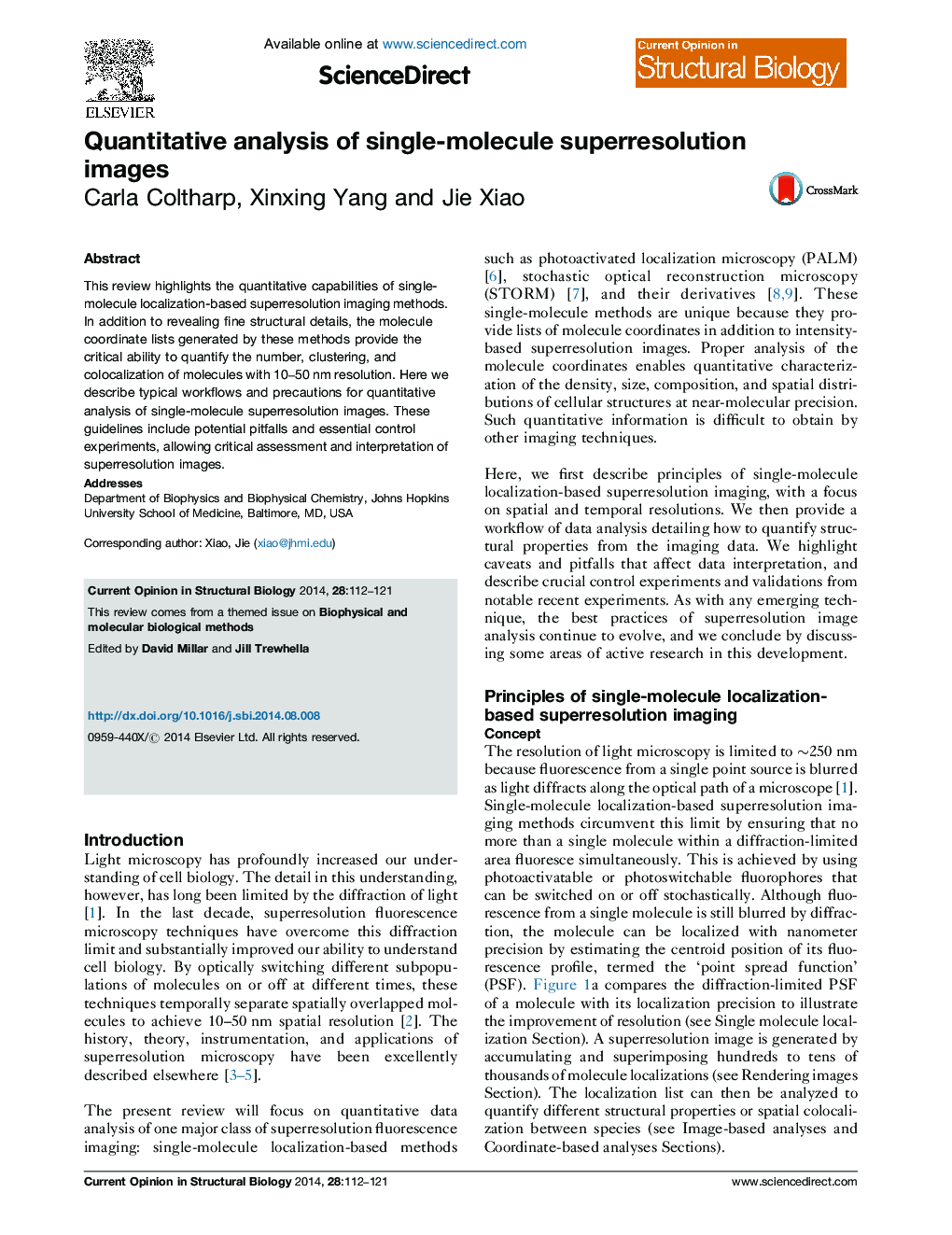 Quantitative analysis of single-molecule superresolution images