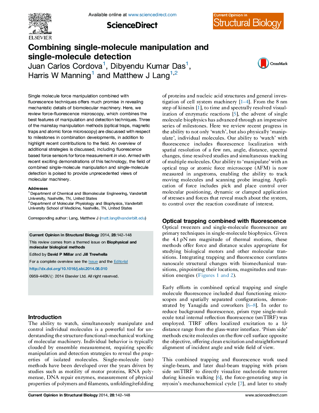 Combining single-molecule manipulation and single-molecule detection