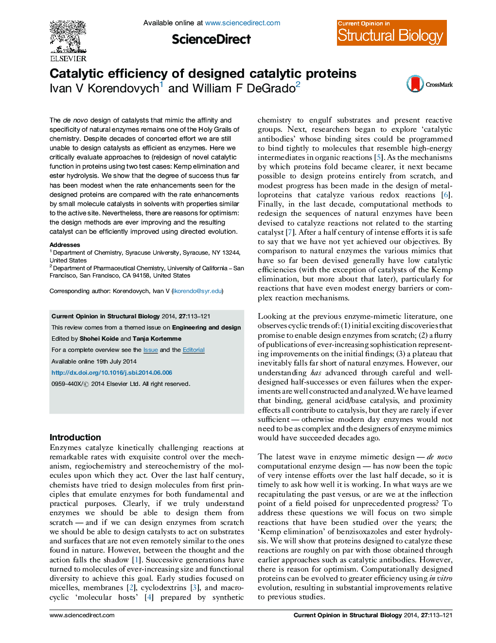 Catalytic efficiency of designed catalytic proteins