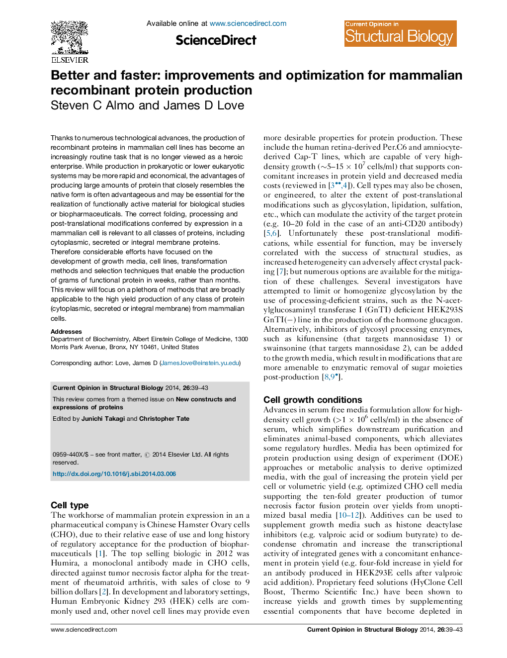 Better and faster: improvements and optimization for mammalian recombinant protein production