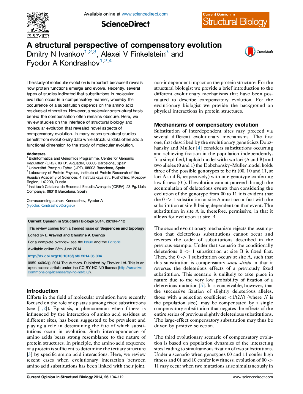 A structural perspective of compensatory evolution