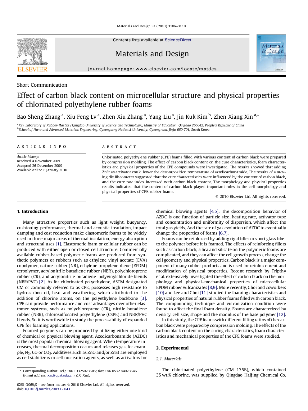 Effect of carbon black content on microcellular structure and physical properties of chlorinated polyethylene rubber foams