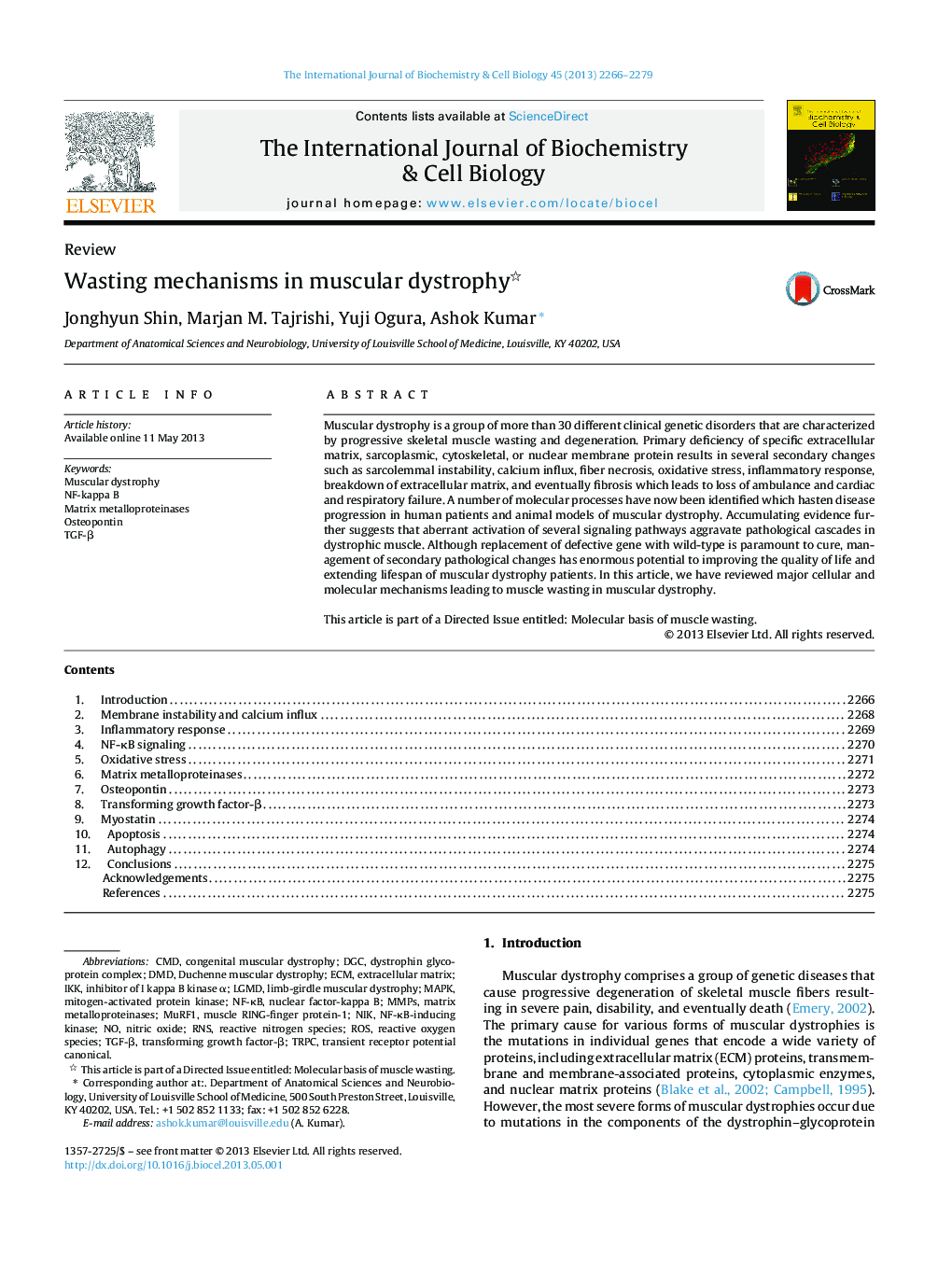 Wasting mechanisms in muscular dystrophy