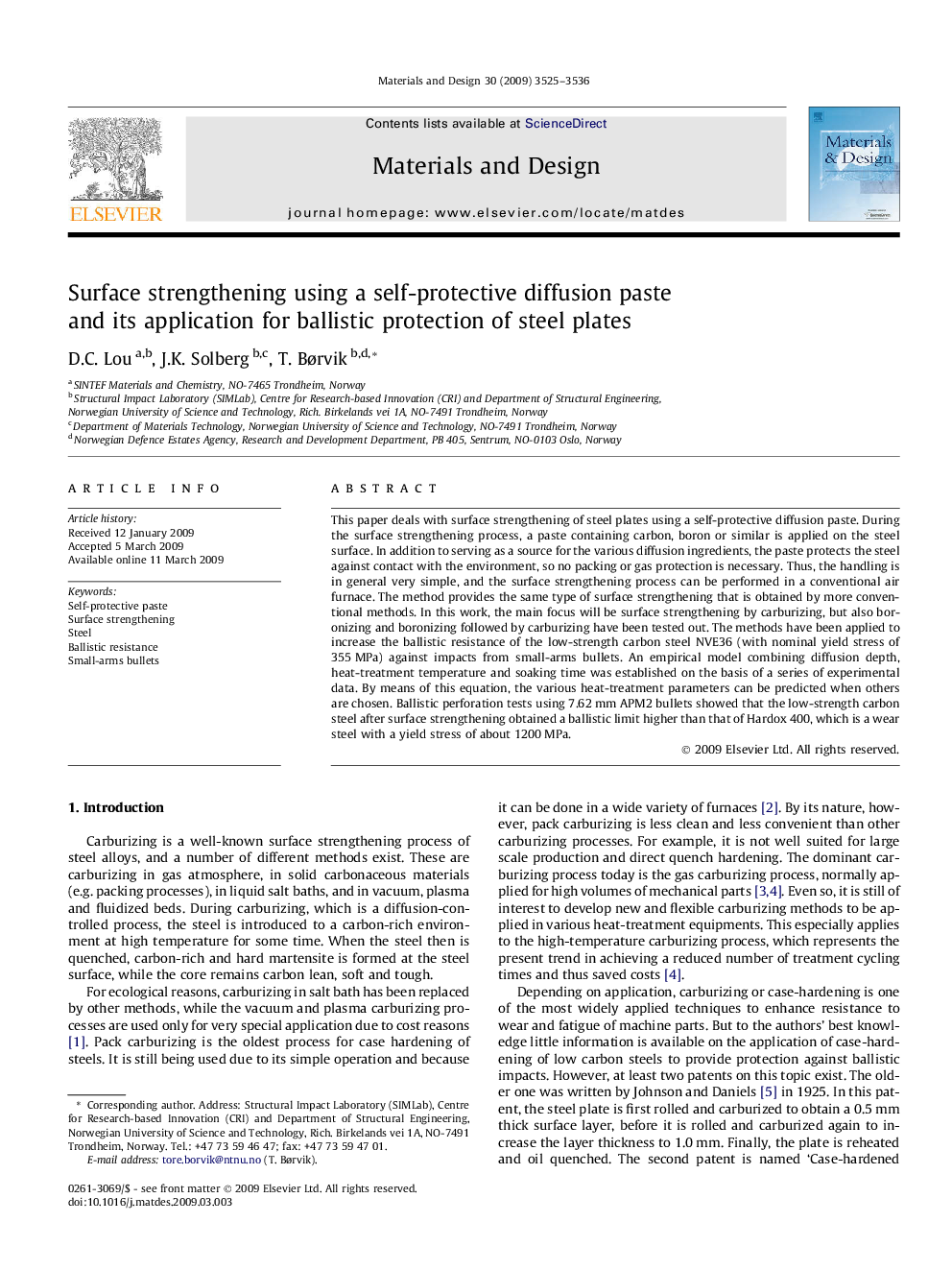 Surface strengthening using a self-protective diffusion paste and its application for ballistic protection of steel plates