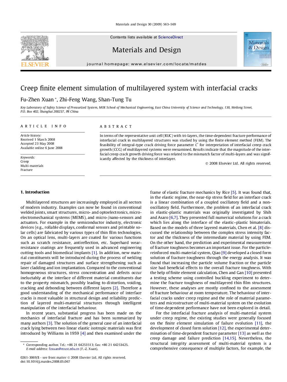 Creep finite element simulation of multilayered system with interfacial cracks