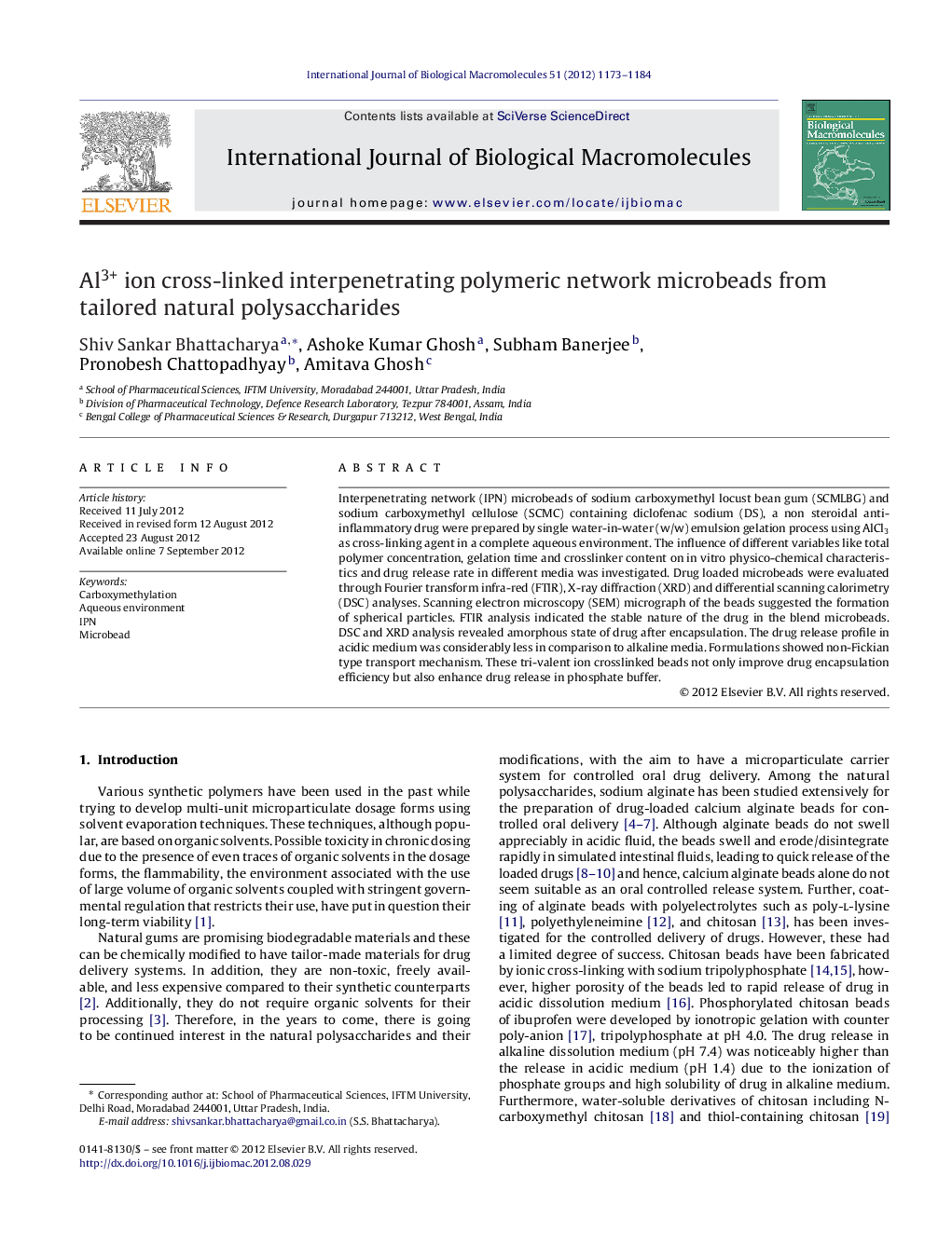 Al3+ ion cross-linked interpenetrating polymeric network microbeads from tailored natural polysaccharides