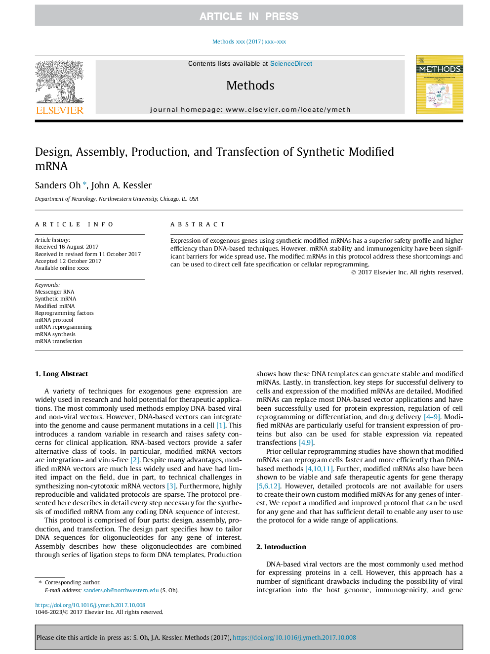 Design, Assembly, Production, and Transfection of Synthetic Modified mRNA